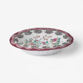 ホタテのピンクのチノワズリーの花フェイク中国 ペーパーボウル (傾斜あり)