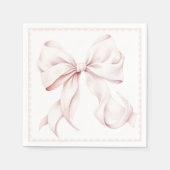 ホタテのピンクの弓状の紙ナプキン スタンダードカクテルナプキン (正面)