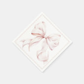 ホタテのピンクの弓状の紙ナプキン スタンダードカクテルナプキン (角)
