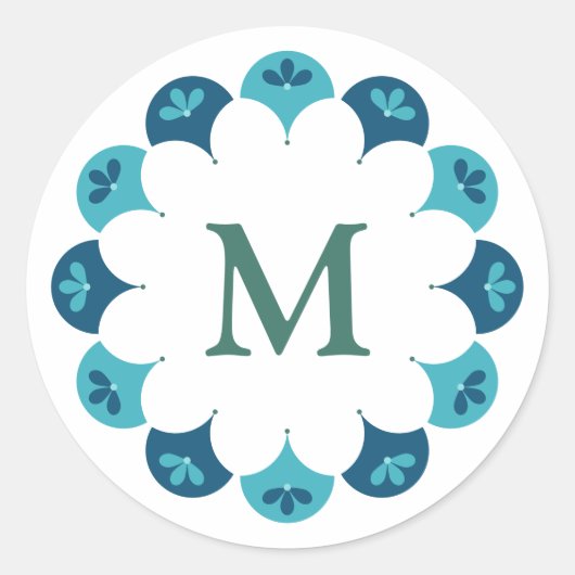 ホタテのフローラカスタムカラーズモノグラム ラウンドシール (正面)