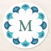 ホタテのフローラカスタムカラーズモノグラム ラウンドペーパーコースター (正面)