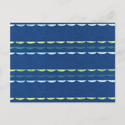 ホタテの日本の木版織物 ポストカード (正面)