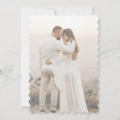 ホタテの縁取りのピンクとグリーンのヴィンテージのバラの結婚式 招待状 (裏面)