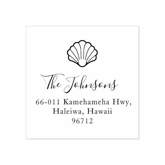 ホタテエレガントガイのシェル航海の差出人住所 ラバースタンプ (インプリント)