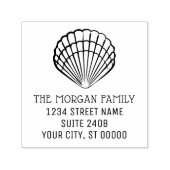 ホタテエレガントガイ貝殻シーショアビーチ名アドレス セルフインキングスタンプ (デザイン)