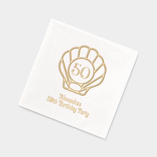ホタテエレガント貝の貝殻の誕生日パーティー#2 箔ナプキン (左)