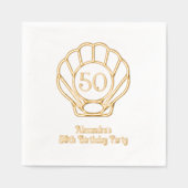 ホタテエレガント貝の貝殻の誕生日パーティー#2 箔ナプキン (正面)