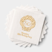 ホタテエレガント貝シーシェル誕生日パーティー 箔ナプキン (インサイチュ (積み重ね))