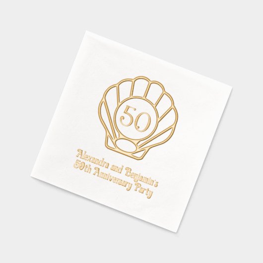 ホタテエレガント貝貝貝貝殻記念日パーティー2 箔ナプキン (左)