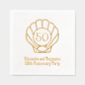 ホタテエレガント貝貝貝貝殻記念日パーティー2 箔ナプキン (正面)