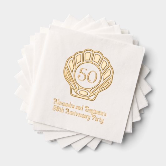 ホタテエレガント貝貝貝貝貝類周年記念パーティー 箔ナプキン (インサイチュ (積み重ね))