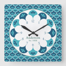 ホタテカスタムガイフローラ色ファミリ名 スクエア壁時計