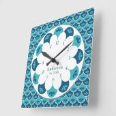 ホタテカスタムガイフローラ色ファミリ名 スクエア壁時計 (傾斜)