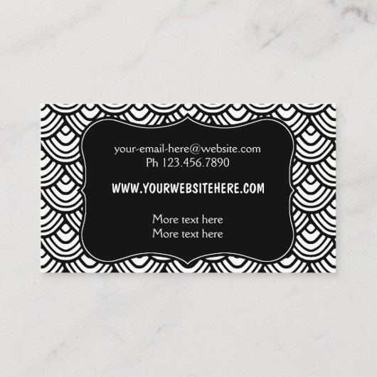 ホタテガイのスケールパターン白黒クラス 名刺 (裏面)