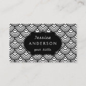 ホタテガイのスケールパターン白黒クラス 名刺 (正面)