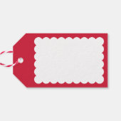 ホタテガイモダンの可愛ミニマルいフェスティバル赤 ギフトタグ (裏面横)