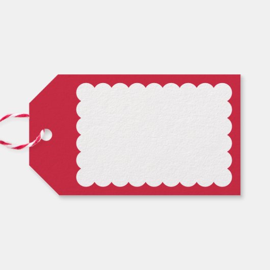 ホタテガイモダンの可愛ミニマルいフェスティバル赤 ギフトタグ (裏面横)