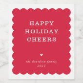 ホタテガイモダンの可愛ミニマルいフェスティバル赤 ワインラベル (シングルラベル)