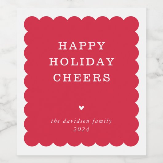 ホタテガイモダンの可愛ミニマルいフェスティバル赤 ワインラベル (シングルラベル)