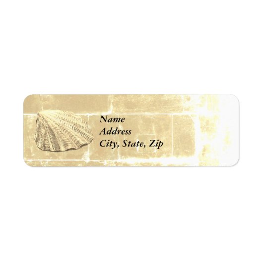 ホタテガイ砂浜 ラベル (正面)