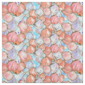 ホタテガイ貝殻インクスケッチ水彩 ファブリック (見本)