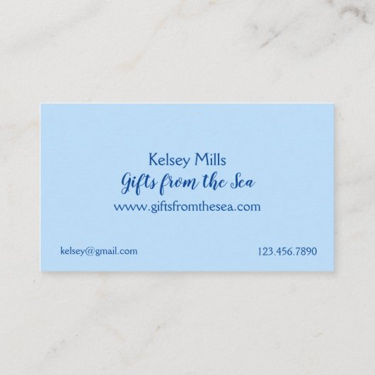 ホタテガイ貝殻シーシェル海水彩 名刺 (裏面)