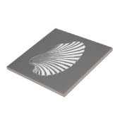 ホタテガイ貝殻ブロックプリント、グレーと白 タイル (側面)