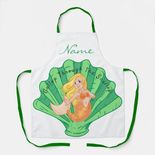 ホタテガイ貝貝マーメイドサンダー_コーブ エプロン (正面)