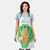 ホタテガイ貝貝マーメイドサンダー_コーブ エプロン (着用した状態)