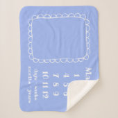 ホタテシンプルップ長方形フレームベビーマイルストーン シェルパブランケット (正面)