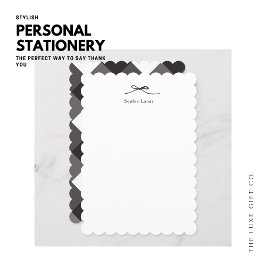 ホタテパーソナライズされたロのエッジのノートカード（弓付） ノートカード