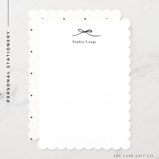 ホタテパーソナライズされたロのエッジのノートカード(弓付) ノートカード