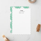 ホタテパーソナライズされたロのエッジのノートカード（弓付） ノートカード (正面/裏面インサイチュ)