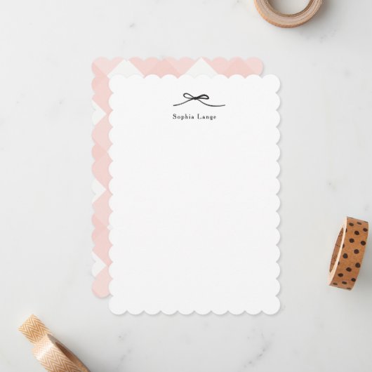 ホタテパーソナライズされたロのエッジのノートカード（弓付） ノートカード (正面/裏面インサイチュ)