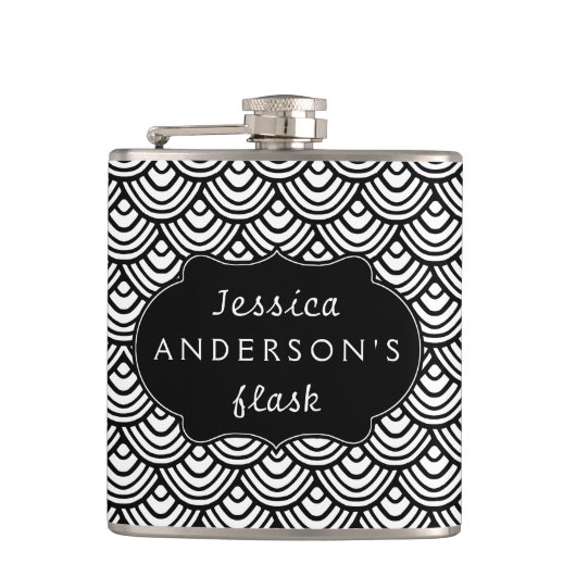 ホタテパーソナライズされたロップスケールパターン フラスク (正面)