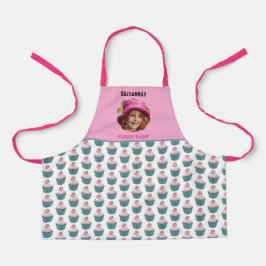 ホタテ形のカップケーキカスタム写真テンプレート名 エプロン