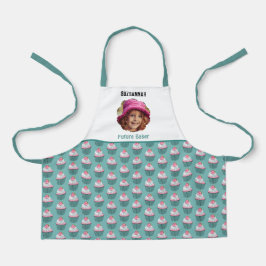 ホタテ形のカップケーキカスタム写真テンプレート名 エプロン