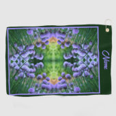 ホタテ抽象芸術パーソナライズされた花 ゴルフタオル (横)