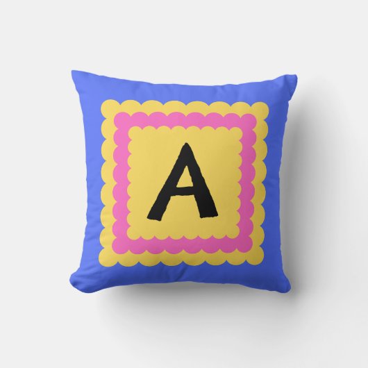 ホタテ文字モノグラムホタテデザイン明 クッション (正面)