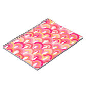 ホタテ日本の貝継ぎ目模様,カラフル雨 ノートブック (左側)