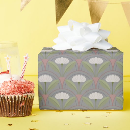 ホタテ模様(白開花) ラッピングペーパー (誕生日パーティー)