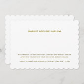 ホタテ状の白男女兼用誕生 案内状 (正面/裏面)