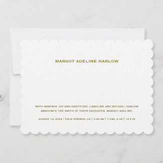 ホタテ状の白男女兼用誕生 案内状