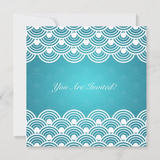ホタテ結婚ル模様の青いリハーサルディナー 招待状 (裏面)