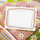 ホタテ色彩の鮮やかロの名パーソナライズされた前 ノートカード