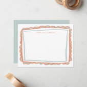 ホタテ色彩の鮮やかロの名パーソナライズされた前 ノートカード (正面/裏面インサイチュ)