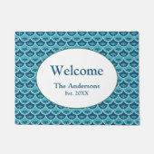 ホタテ花柄カスタム色 ドアマット (正面)