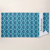 ホタテ花柄カスタム色 ビーチタオル (正面)