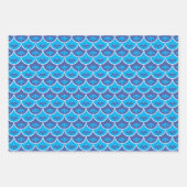 ホタテ花柄カスタム色 ラッピングペーパーシート (正面3)