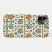ホタテ貝と珊瑚のスカンジナビア民芸調パターン Case-Mate iPhoneケース (裏面(横))